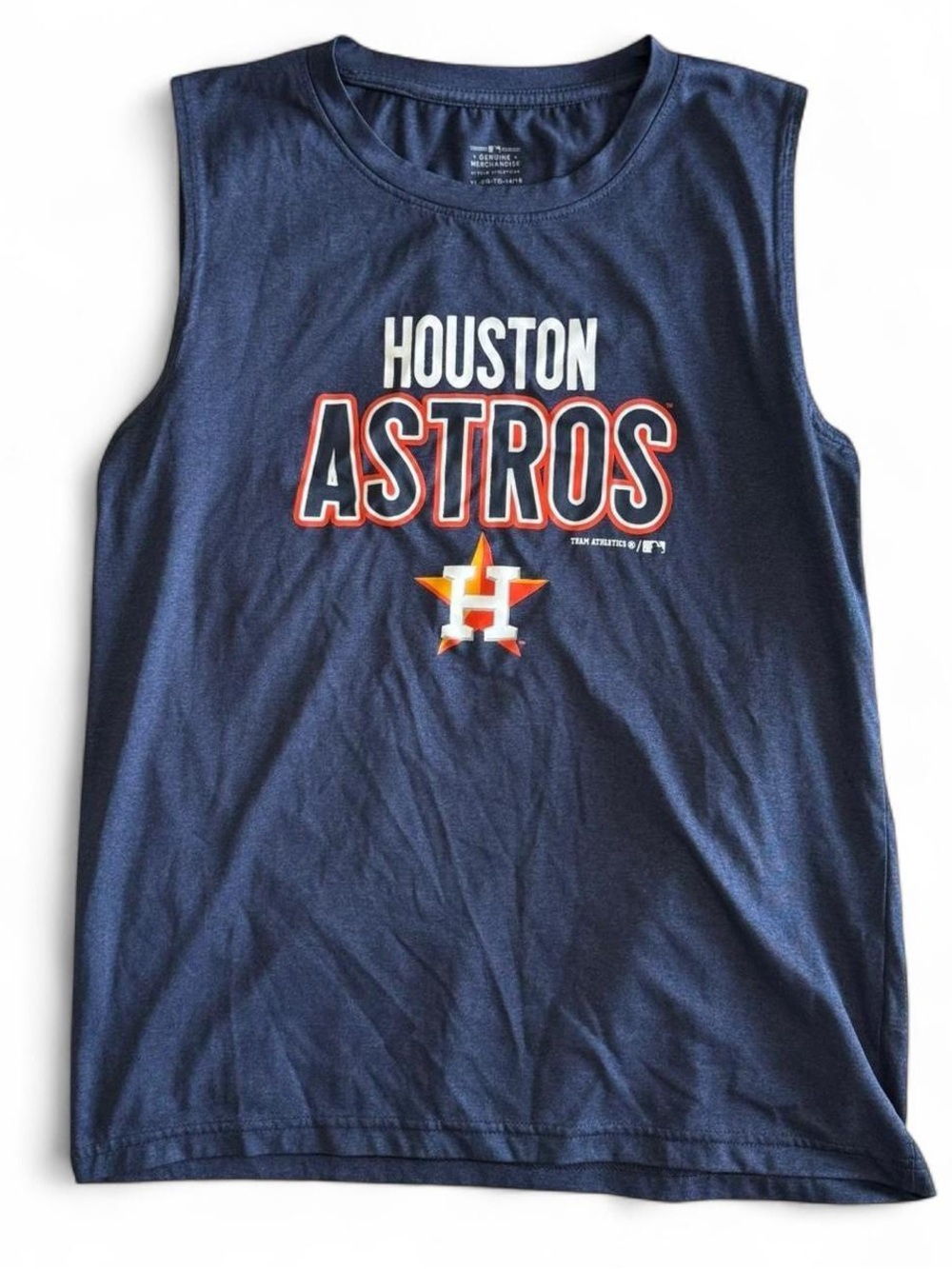 Houston Astros Navy Athletic Tank Top Size Youth XL/Adult Small